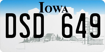 IA license plate DSD649