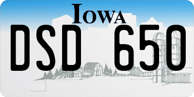 IA license plate DSD650