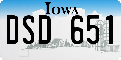 IA license plate DSD651