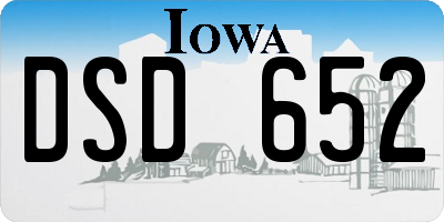 IA license plate DSD652