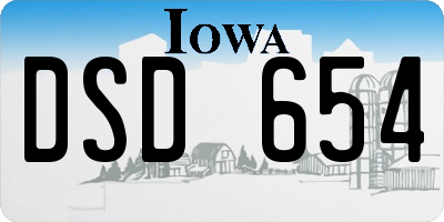 IA license plate DSD654