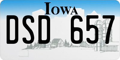 IA license plate DSD657