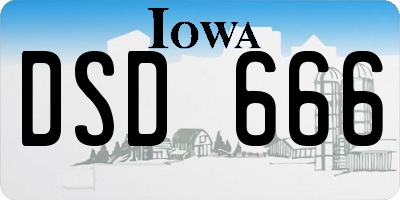 IA license plate DSD666