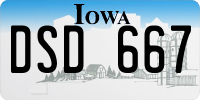 IA license plate DSD667