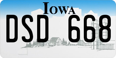 IA license plate DSD668
