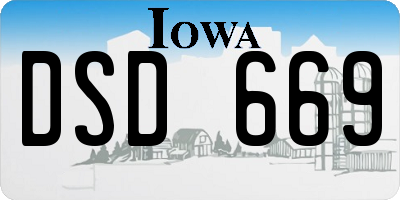 IA license plate DSD669