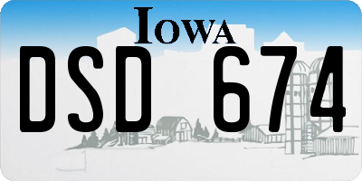 IA license plate DSD674