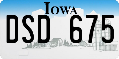 IA license plate DSD675