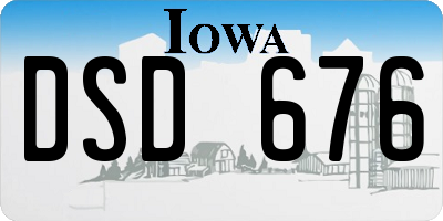 IA license plate DSD676