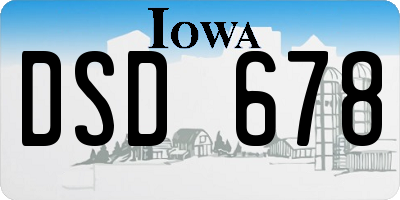 IA license plate DSD678
