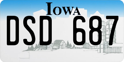 IA license plate DSD687