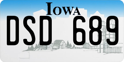 IA license plate DSD689
