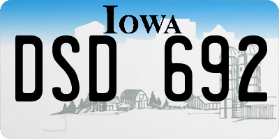IA license plate DSD692