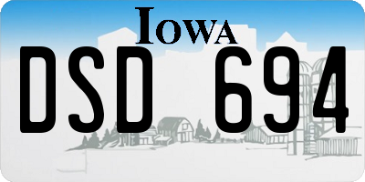 IA license plate DSD694