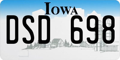 IA license plate DSD698