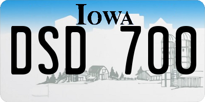 IA license plate DSD700