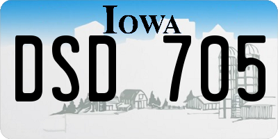 IA license plate DSD705