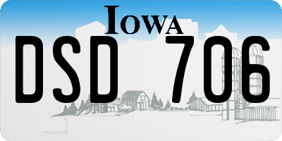 IA license plate DSD706