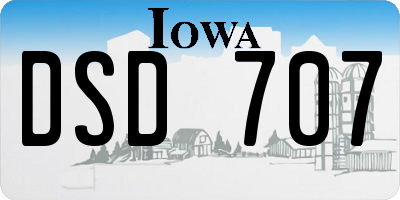 IA license plate DSD707