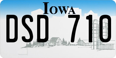 IA license plate DSD710