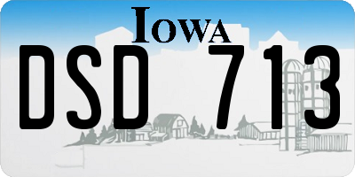 IA license plate DSD713
