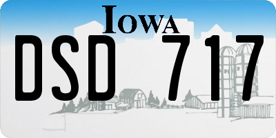 IA license plate DSD717