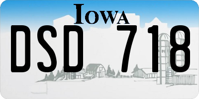 IA license plate DSD718
