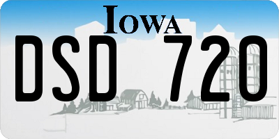IA license plate DSD720