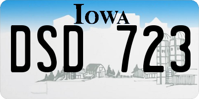 IA license plate DSD723