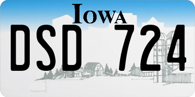 IA license plate DSD724