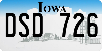 IA license plate DSD726