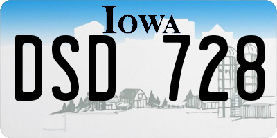 IA license plate DSD728