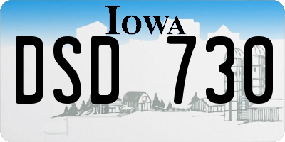 IA license plate DSD730