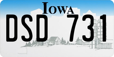 IA license plate DSD731