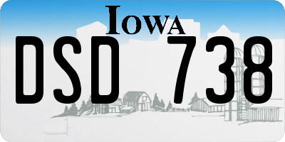 IA license plate DSD738