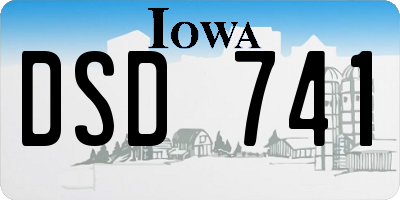 IA license plate DSD741