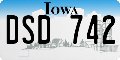 IA license plate DSD742