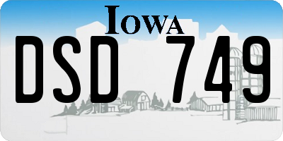 IA license plate DSD749