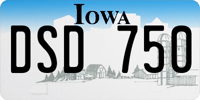 IA license plate DSD750