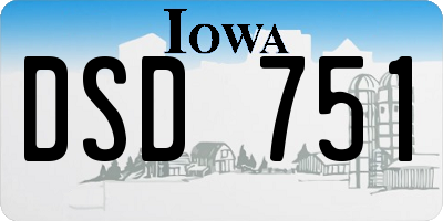 IA license plate DSD751