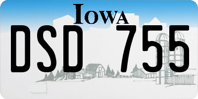 IA license plate DSD755