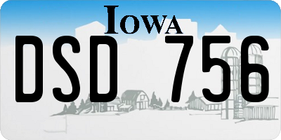 IA license plate DSD756