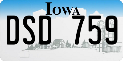 IA license plate DSD759
