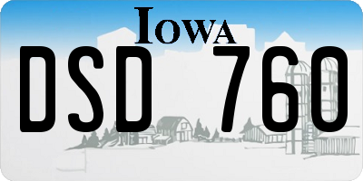 IA license plate DSD760