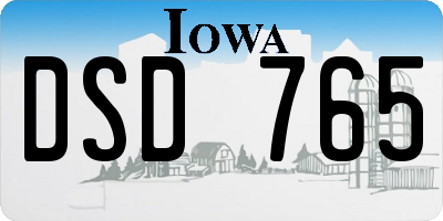 IA license plate DSD765