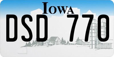 IA license plate DSD770
