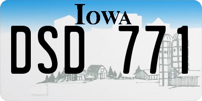 IA license plate DSD771