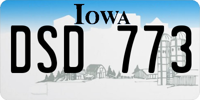 IA license plate DSD773