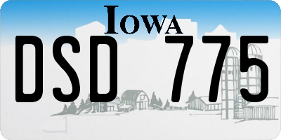 IA license plate DSD775