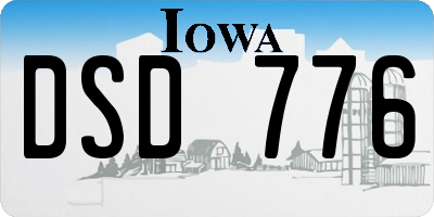 IA license plate DSD776